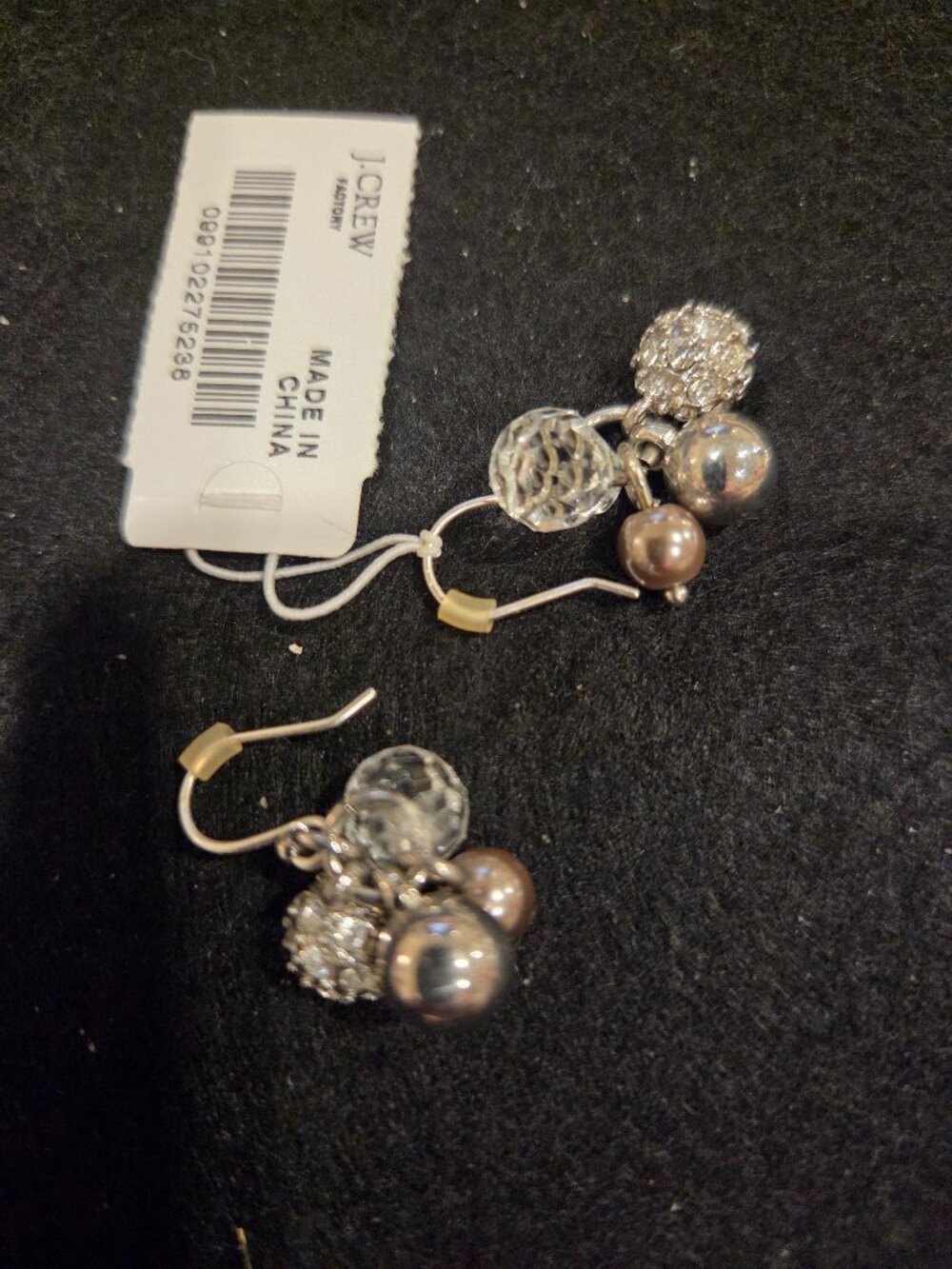 NWT J.Crew Silver Tone Pearls Drop Dangle Earrings